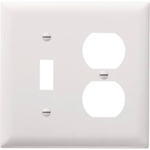 Pass & Seymour TradeMaster Combination Wall Plate, 2 Gang, White