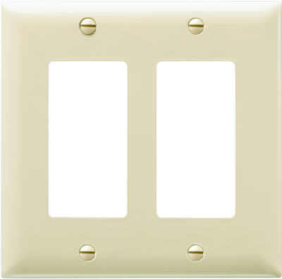 Pass & Seymour TradeMaster Decorator Wall Plate, 2 Gang, Ivory