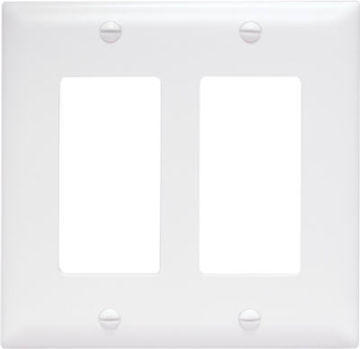 Pass & Seymour Trademaster Decorator Plate, 2 Gang, White