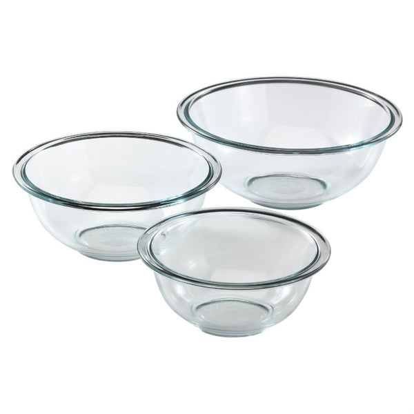 Pyrex® 6001001 Clear Mixing Bowl Set, 3 Piece