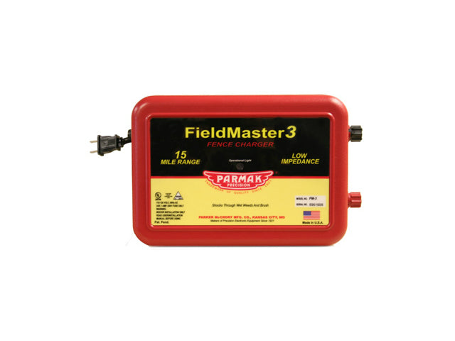 Parmak FM3 Field Master 3 Low Impedence Fence Charger, 15 Mile Range