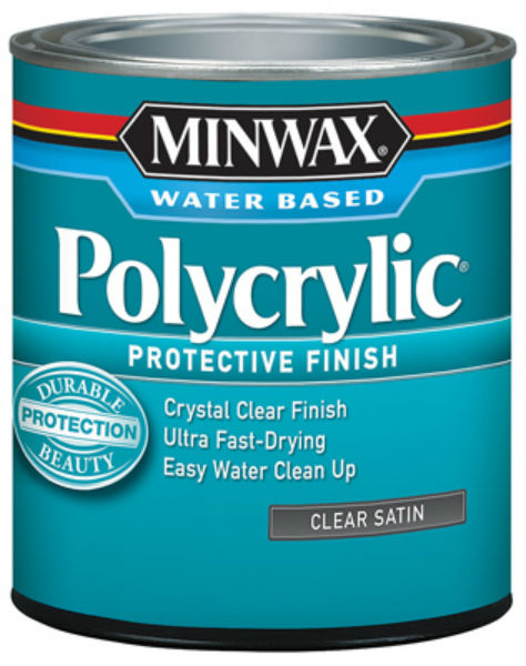 Minwax® 233334444 Water Based Polycrylic Protective Finish, 1/2 Pt, Satin