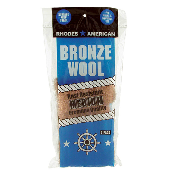 Rhodes American 123101 Medium Grade Bronze Wool Pads, 3 Pack