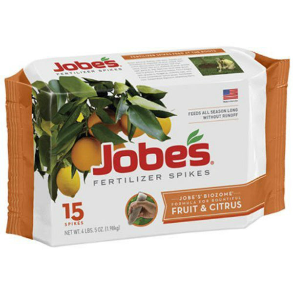 Jobe’s® 01612 Fruit & Citrus Tree Fertilizer Spike, 9-12-12, 15-Pack