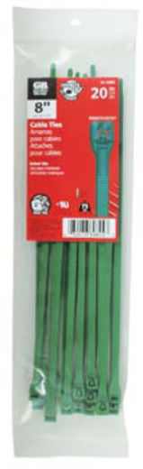 Gardner Bender 45-308G Nylon Cable Tie, 8", Green