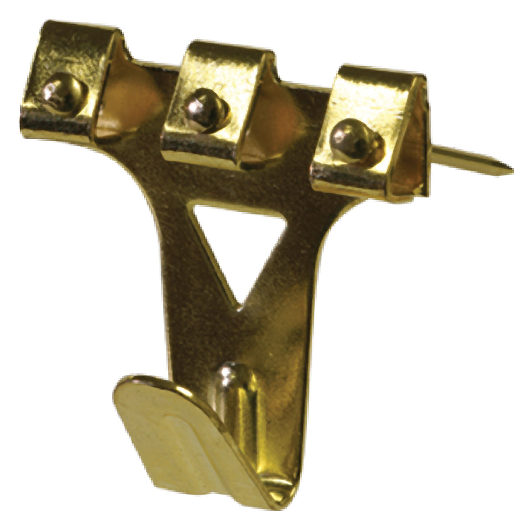 Hillman Fasteners 122196 Three Nail Pro-Hanger, Brass-Plated, 2 Pack