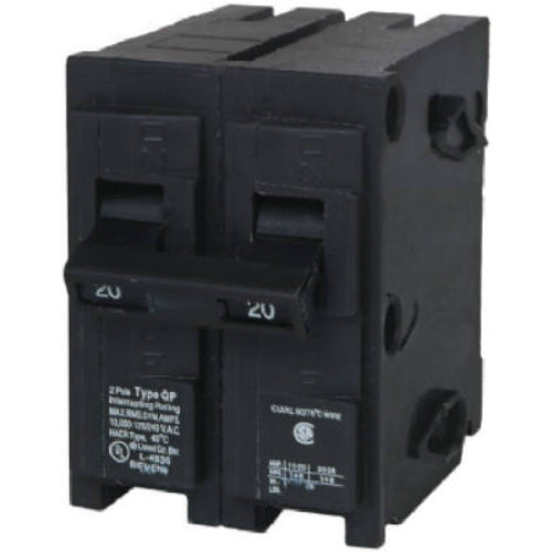 Siemens Q220 Double Pole Circuit Breaker, 20 Amp, 2" Space