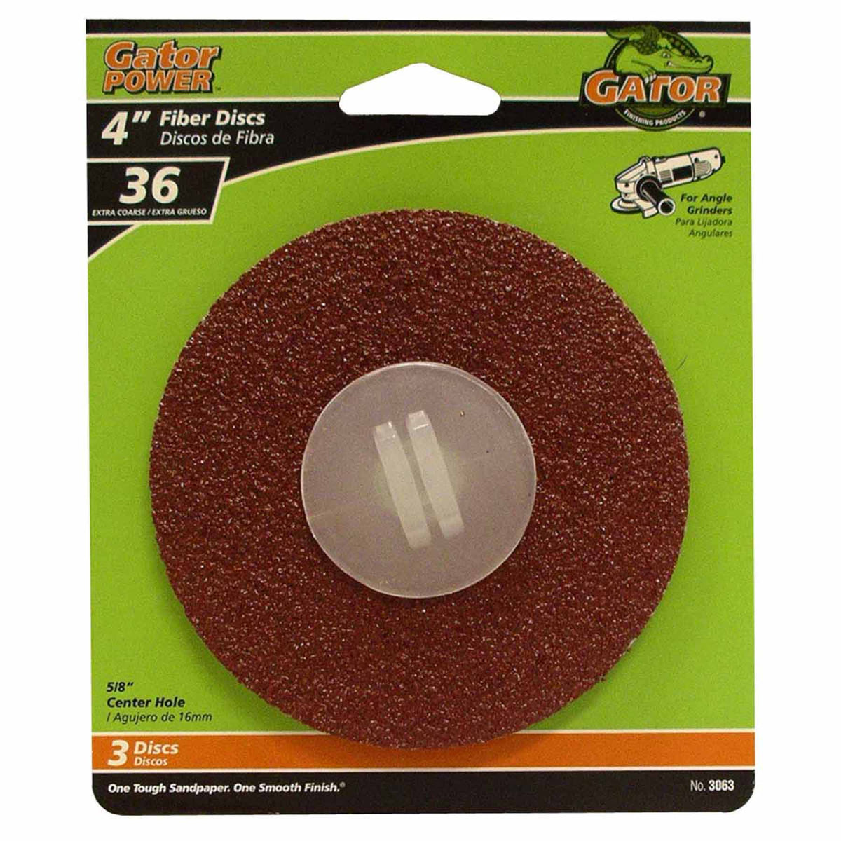 Gator 3063 Fiber Disc, 36 Grit, 4" x 5/8"