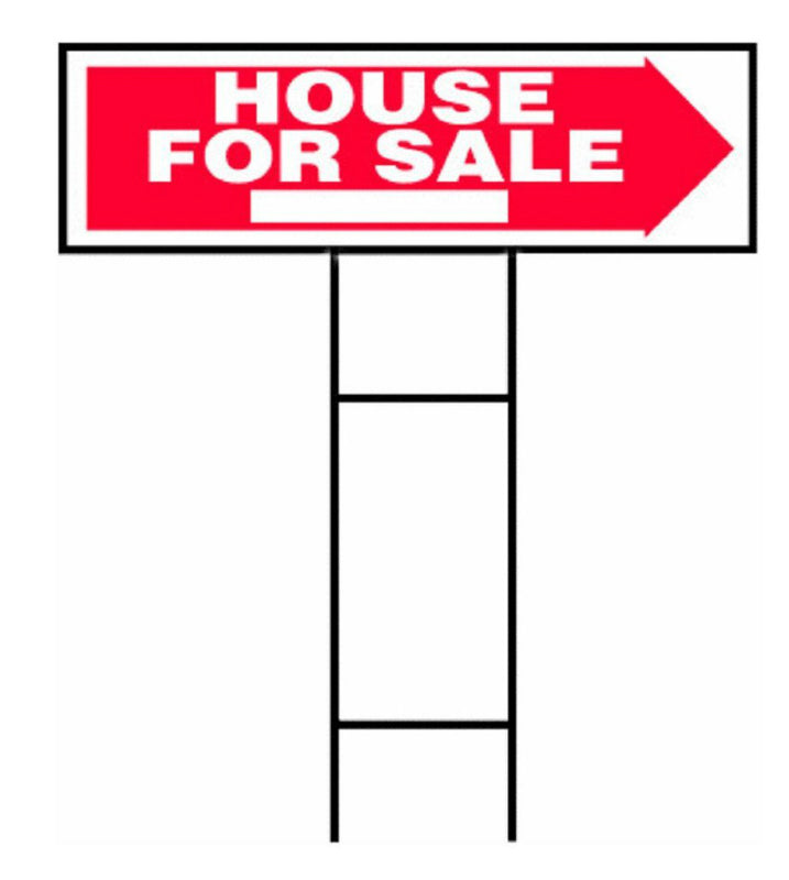 Hy-Ko RS-801 House For Sale Lawn Sign with H-Bracket, 10" x 24"