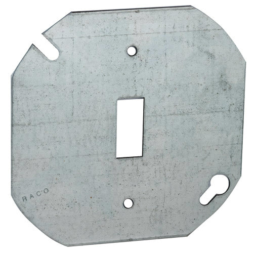 RACO® 729 Octagon Box Cover, Flat for Toggle Switch, 4"