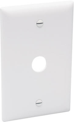 Pass & Seymour TP60W Telephone/Cable Outlet Wall Plate, 5/8" Hole, White