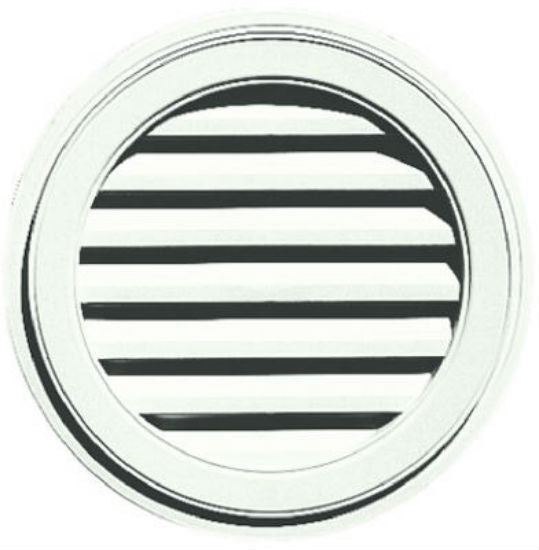 Builders Edge® 120032222123 Round Gable Vent, White, 22"