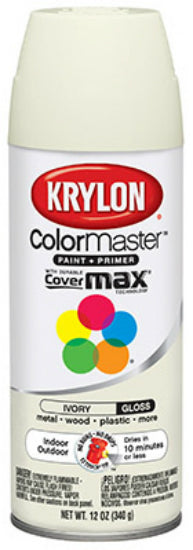 Krylon® K05150402 Colormaster™ Gloss Enamel Spray Paint, 12 Oz, Gloss Ivory