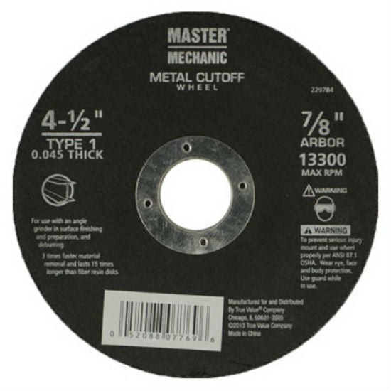 Master Mechanic 229784 Metal Cutting Wheel, 13,300 Rpm