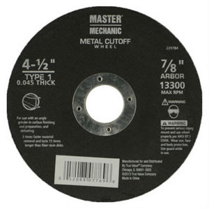 Master Mechanic 229784 Metal Cutting Wheel, 13,300 Rpm