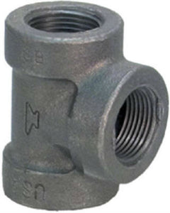 Anvil® 8700120507 Black Tee, 3/4", Malleable Iron