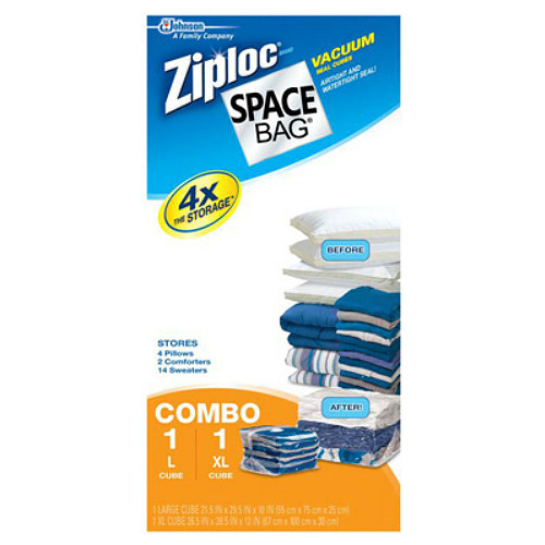 Ziploc® 86112 Cube Vacuum Seal Storage Bags, 2-Piece