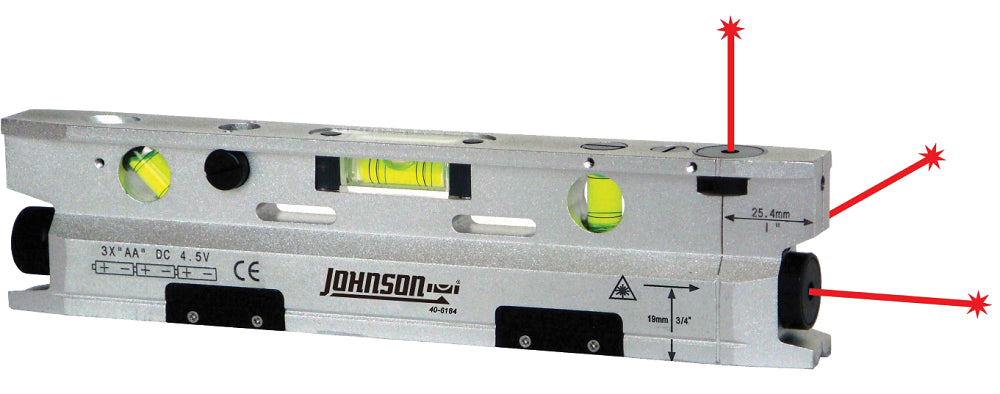 Johnson Level 40-6184 3-Beam Magnetic Torpedo Laser Level