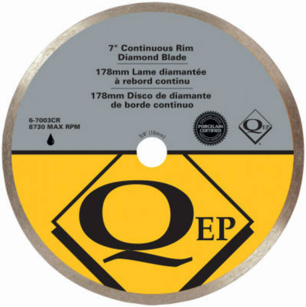 QEP® 6-7003Q Gold Series Continuous Rim Premium Diamond Blade, 8730 Max RPM, 7"