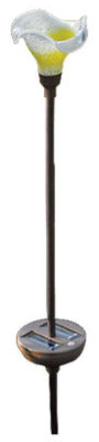 Four Seasons Courtyard MT-1064W Color Changing LED Solar Stake Light, White Lily