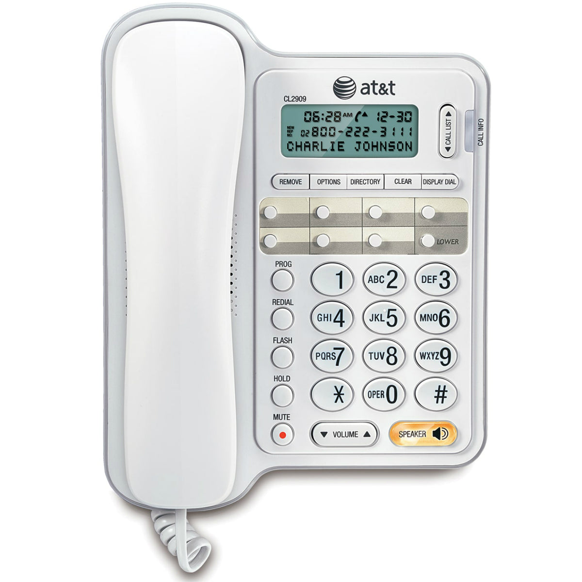 AT&T® CL2909 Single Line Desk Speakerphone with caller ID/call waiting