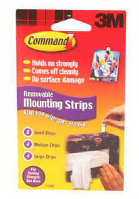 Command 17200CL Replacement Adhesive Strips, Assorted, 16-Pack