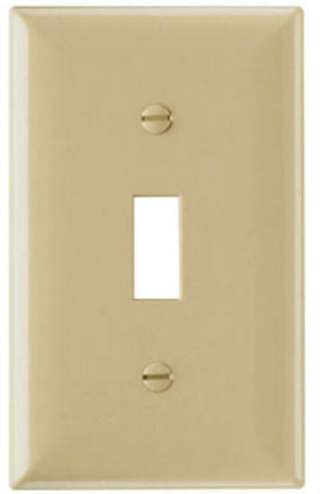 Pass & Seymour SP1LAUCC100 Toggle Urea Wallplate, 1 Gang, Light Almond