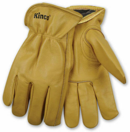 Kinco 98RL-L Men's Lined Full Grain Cowhide Leather Glove, Large, Golden