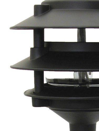 Moonrays® 95725 Low-Voltage Pagoda-Style 3-Tier Metal Path Light, 11W, Black