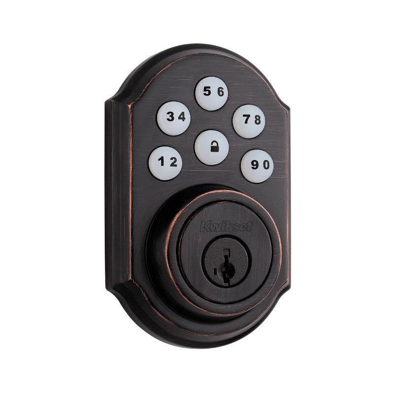 Kwikset® 909-11P-SMT-CP SmartCode™ Electronic Deadbolt, Venetian Bronze