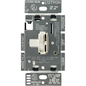 Lutron TG-600PH-LA Toggler Preset Slide Incandescent Dimmer, 600W,Light Almond