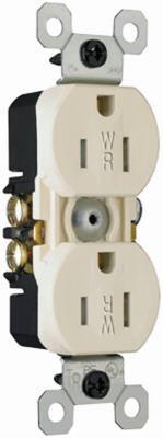 Pass & Seymour Weather & Tamper Resistant Duplex Receptacle, 125V, Light Almond
