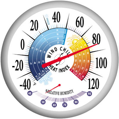 Taylor 90078 Patio Wind Chill/Heat Index Thermometer with Hygrometer, 13.25"