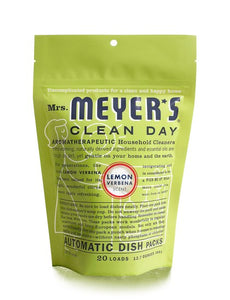 Mrs. Meyer's 14264 Lemon Verbena Automatic Dishwashing Pack, 12.7 Oz, 20-Count