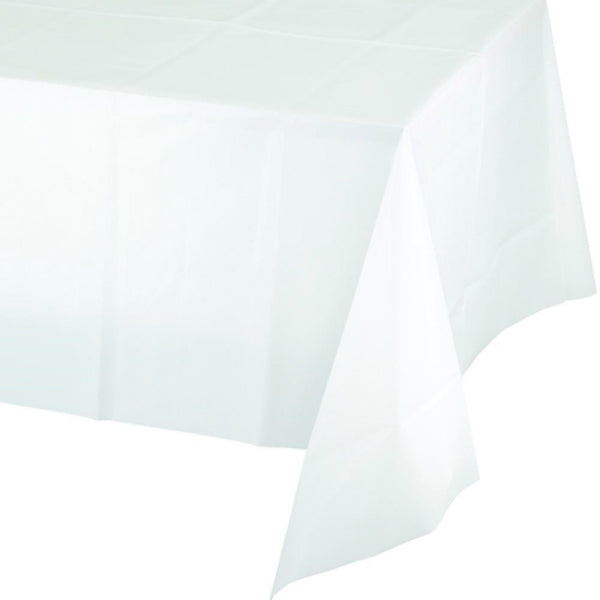 Creative Converting™ 710241 Paper/Poly Banquet Table Cover, White, 54" x 108"