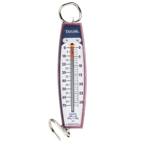Taylor 30704104 Industrial Hanging Spring Scale with S Hook, 70 Lb Capacity