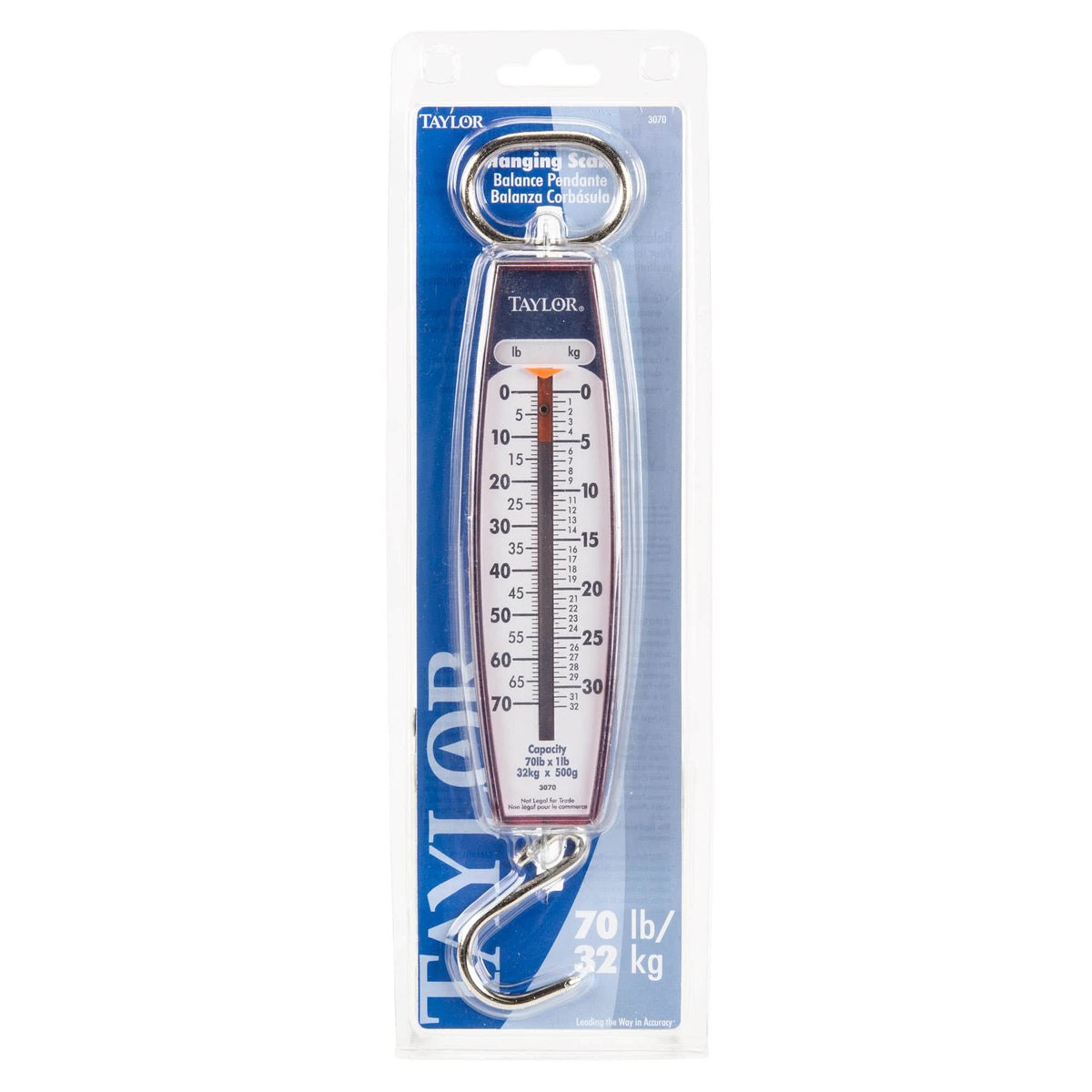 Taylor® 33284104 Industrial Hanging Spring Scale w/2 S-Hooks, 280 Lb Capacity