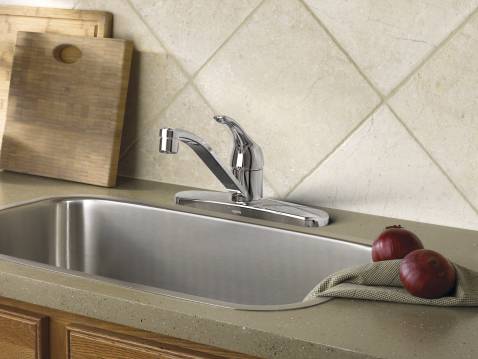 Moen CA87526 Adler™ Single-Handle Low Arc Kitchen Faucet, Chrome