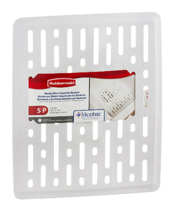 Rubbermaid 1G1706WHT Enhanced Microban Antimicrobial Sink Mat, Small, White