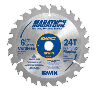 Irwin Tools 14029 Marathon® Carbide Cordless Circular Saw Blade, 6-1/2", 24T
