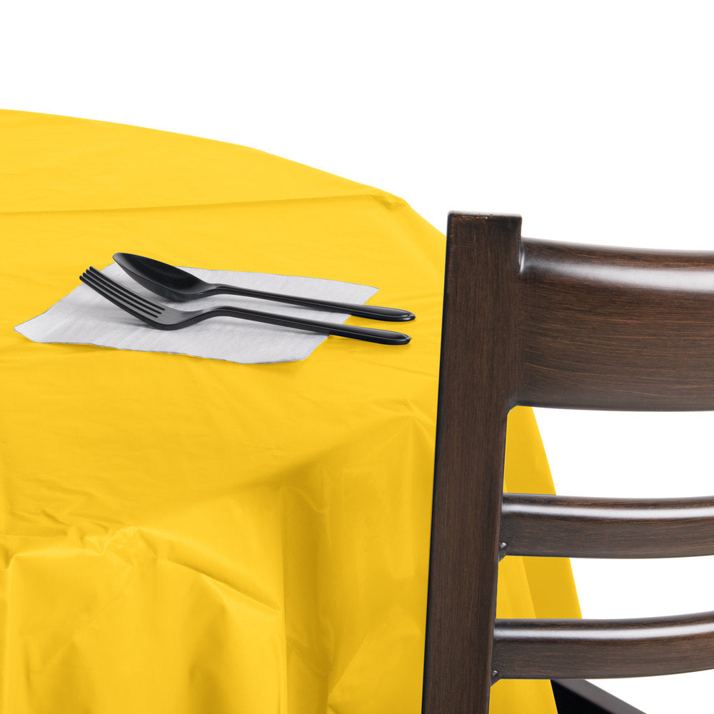 Creative Converting™ 703269 Octy-Round Plastic Table Cover, Bus Yellow, 82"