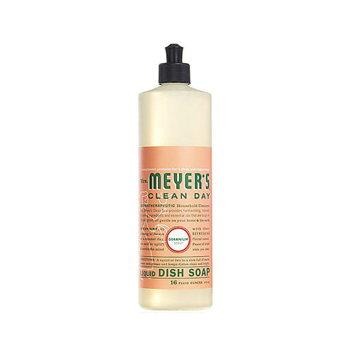 Mrs. Meyer's Clean Day 13103 Liquid Dish Soap, 16 Oz, Geranium Scent