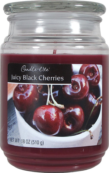 Candle Lite® 3297565 Juicy Black Cherry Scented Wax Candle, 18 Oz