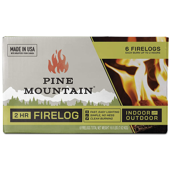 Pine Mountain 500-160-801 Traditional Firelogs, 2-Hour Burn Time, 6-Pack