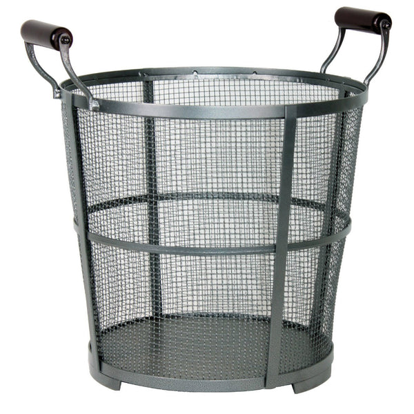Panacea 15704 Prairie Round Basket Log Bin with Metal Mesh Sides, Antique Iron