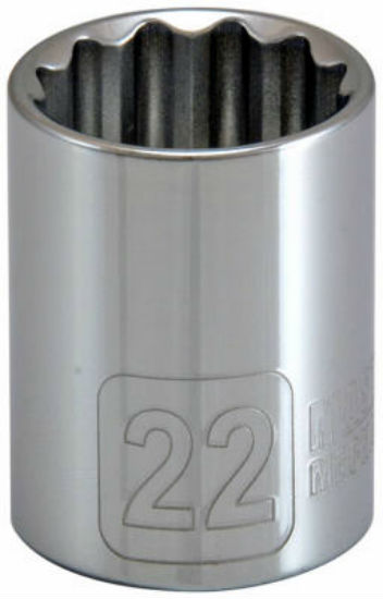Master Mechanic 36109 12-Point Metric Socket, 22 MM, 1/2" Drive