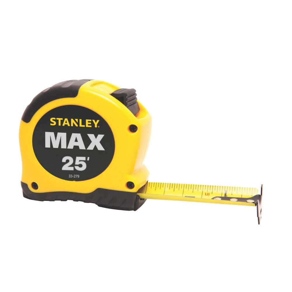Stanley® 33-279 Max™ Tape Rule, 1-1/8" x 25', Yellow & Black