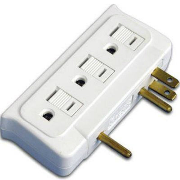 Master Electrician CT-010 Space Saving Wall Adapter w/ 6 Grounded Outlets, 15A