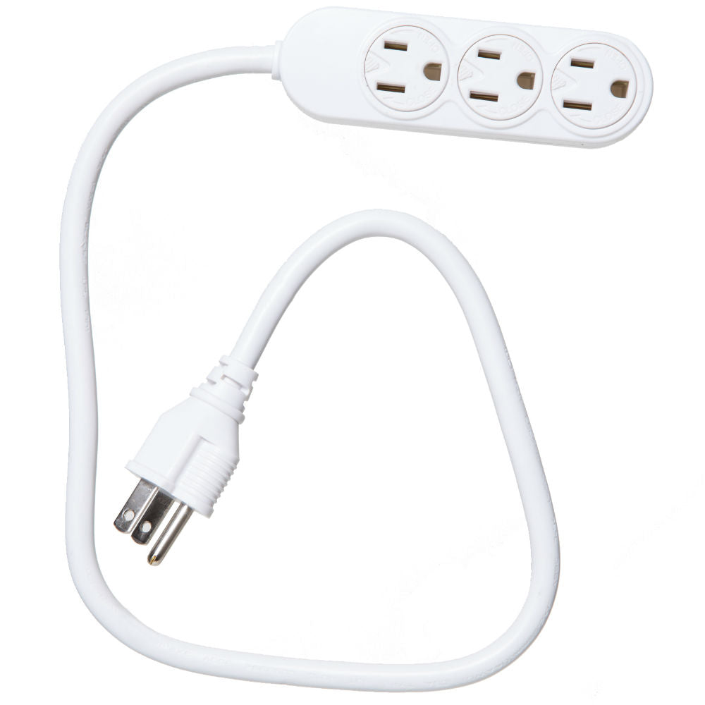 Master Electrician PS-304 Mini 3-Outlet Power Strip, White