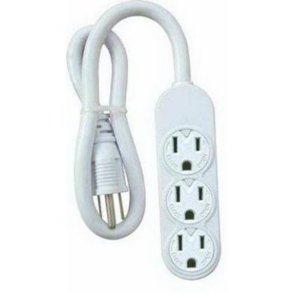 Master Electrician PS-304 Mini 3-Outlet Power Strip, White